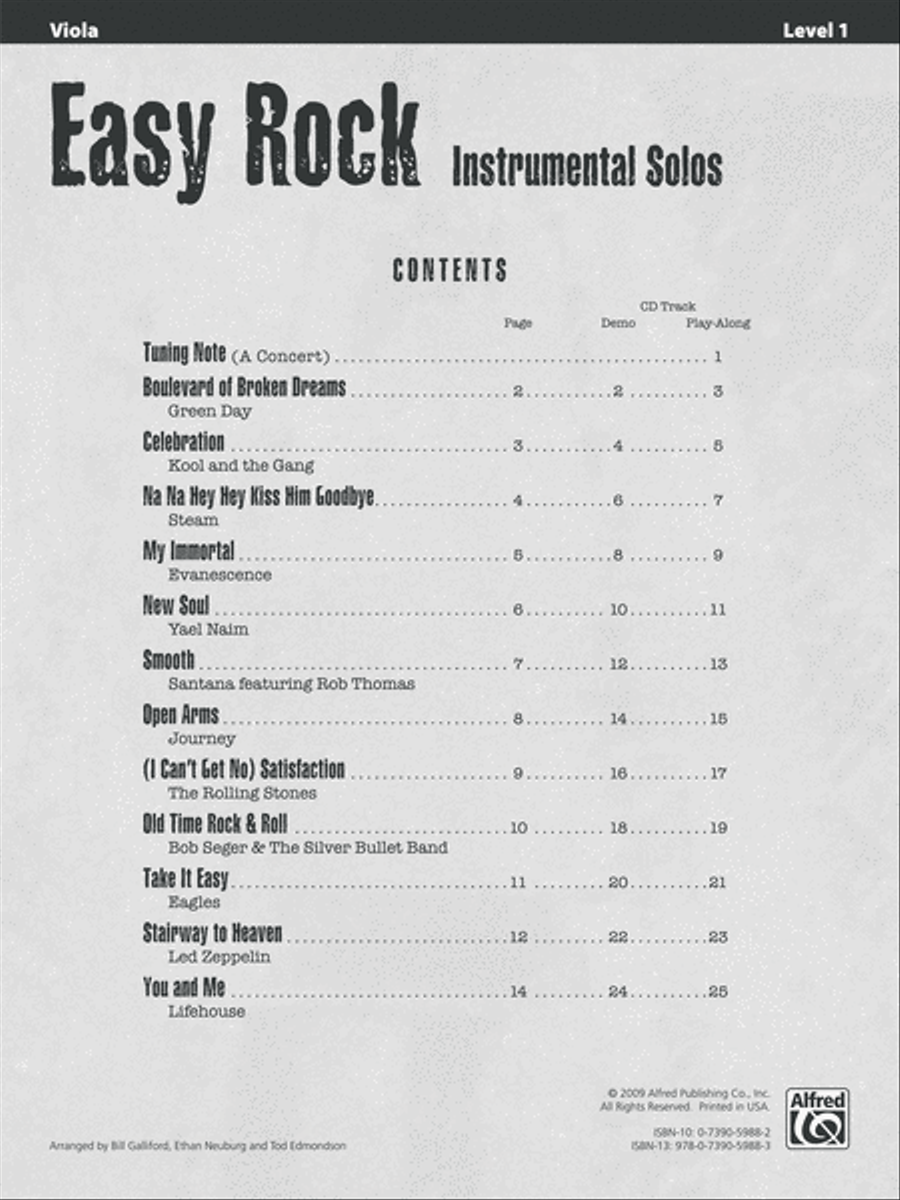 Easy Rock Instrumental Solos for Strings, Level 1 image number null