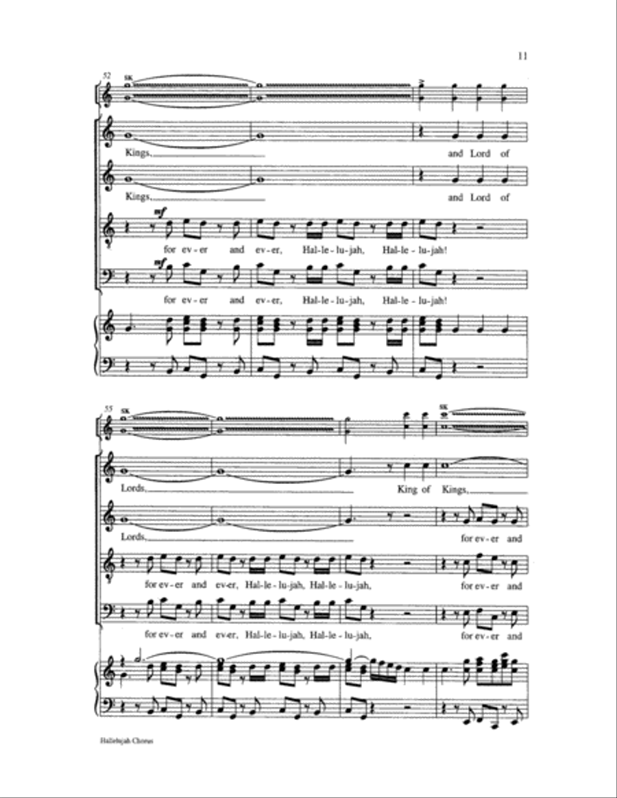 Hallelujah Chorus 4-Part scores gallery preview page 11