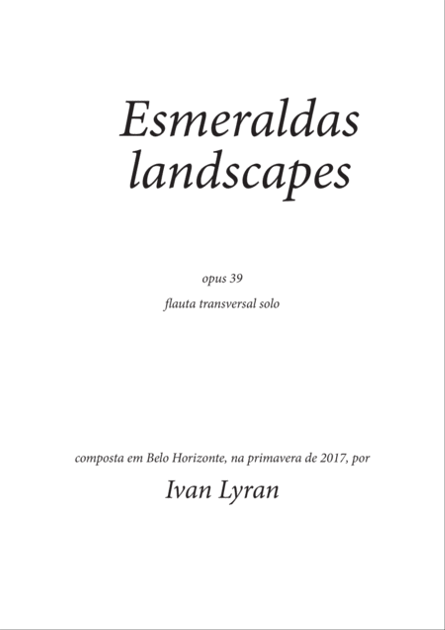 Esmeraldas landscapes Opus 39 Flute Solo scores gallery preview page 1