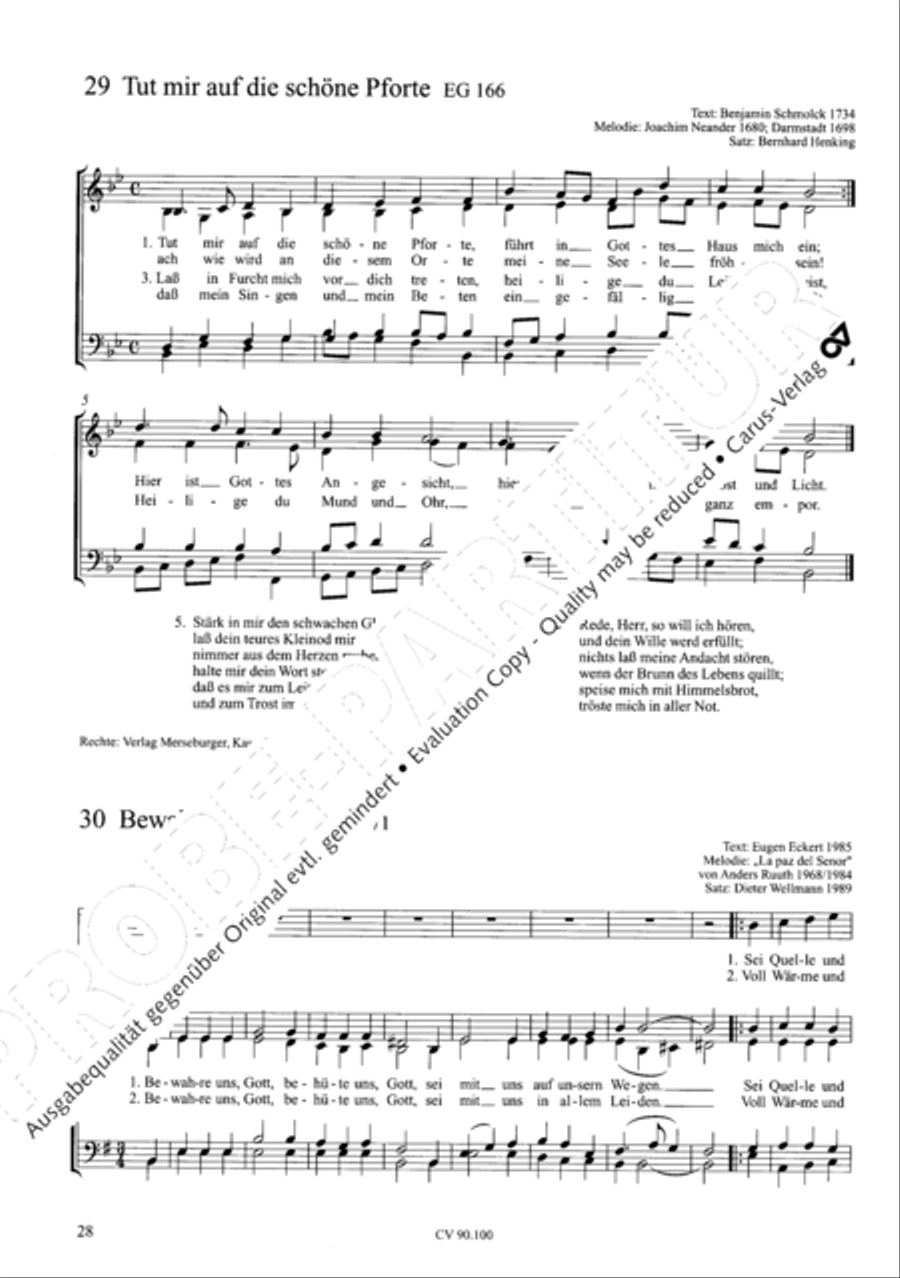 Chorsatze zum Evangelischen Gesangbuch Choir scores gallery preview page 33