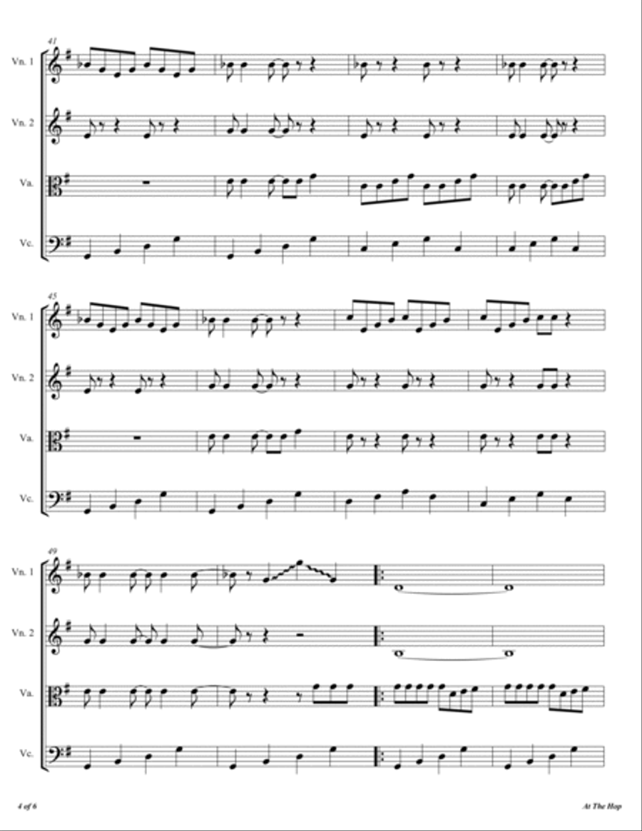 At The Hop String Quartet scores gallery preview page 5