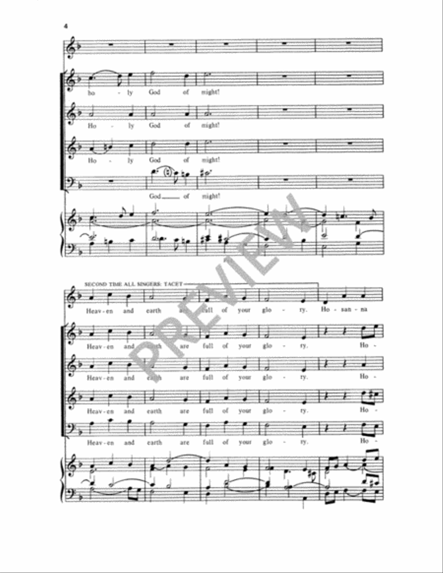 Sanctus in D Minor 4-Part scores gallery preview page 5