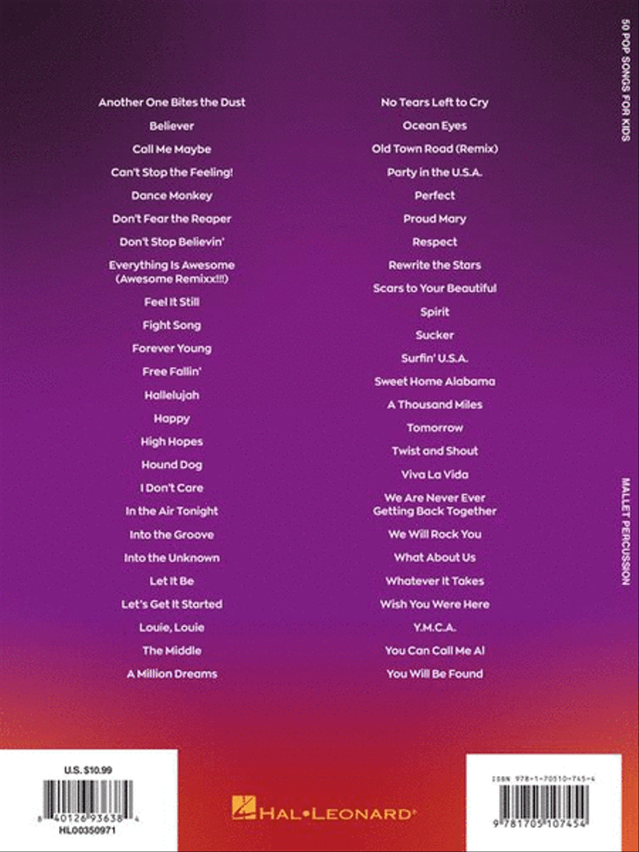 50 Pop Songs for Kids Percussion scores gallery preview page 7