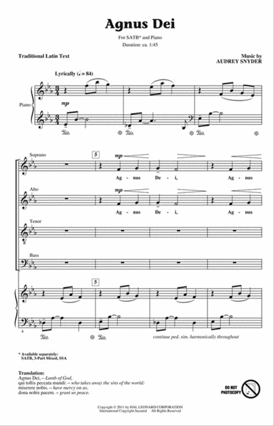 <br>Sheet music extract