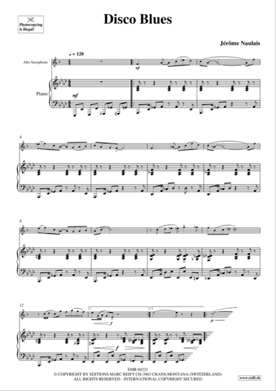 Disco Blues Alto Saxophone scores gallery preview page 4