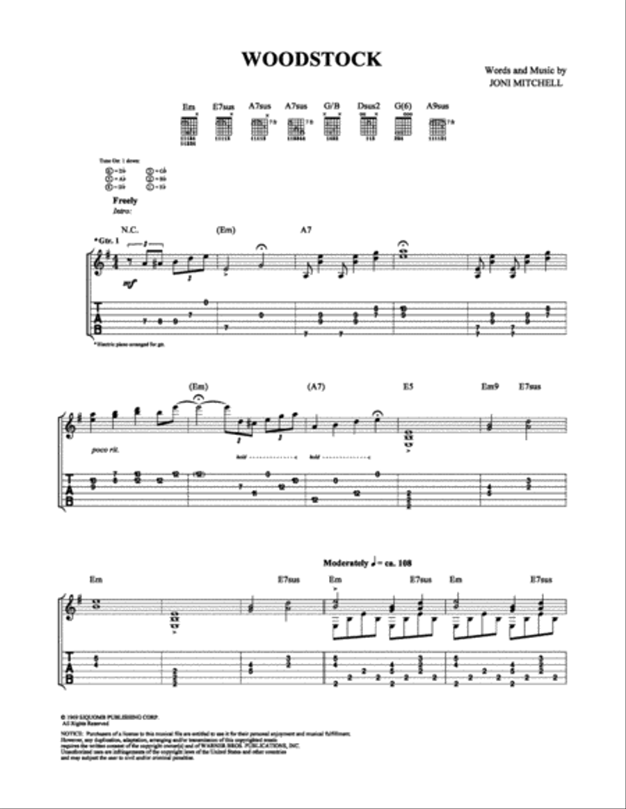 Woodstock Electric Guitar scores gallery preview page 1