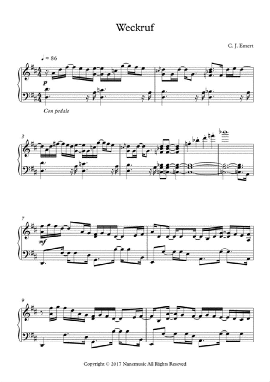 Weckruf - Wake up! by Piano Melancolía Piano Solo scores gallery preview page 1