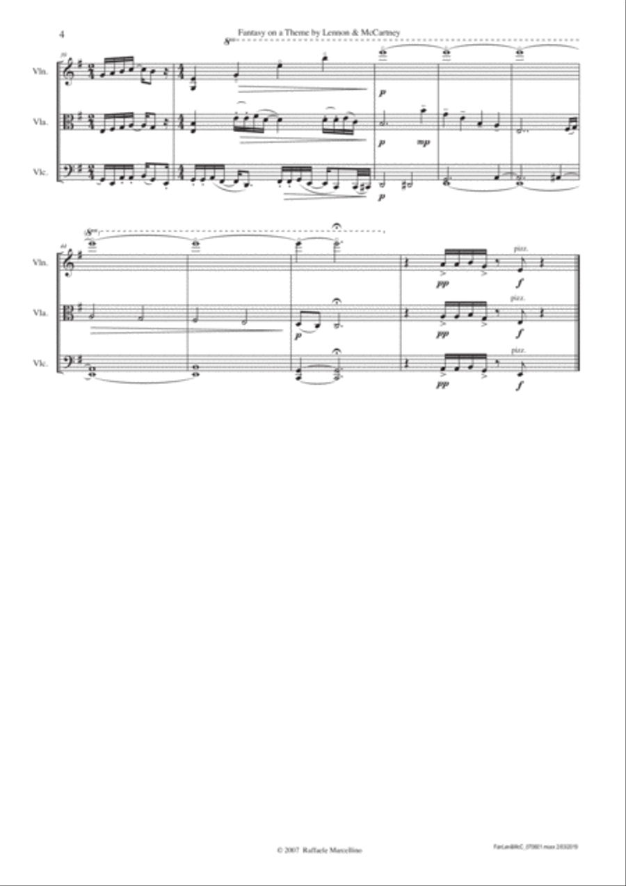 Fantasy on a Theme by Lennon & McCartney String Trio scores gallery preview page 4