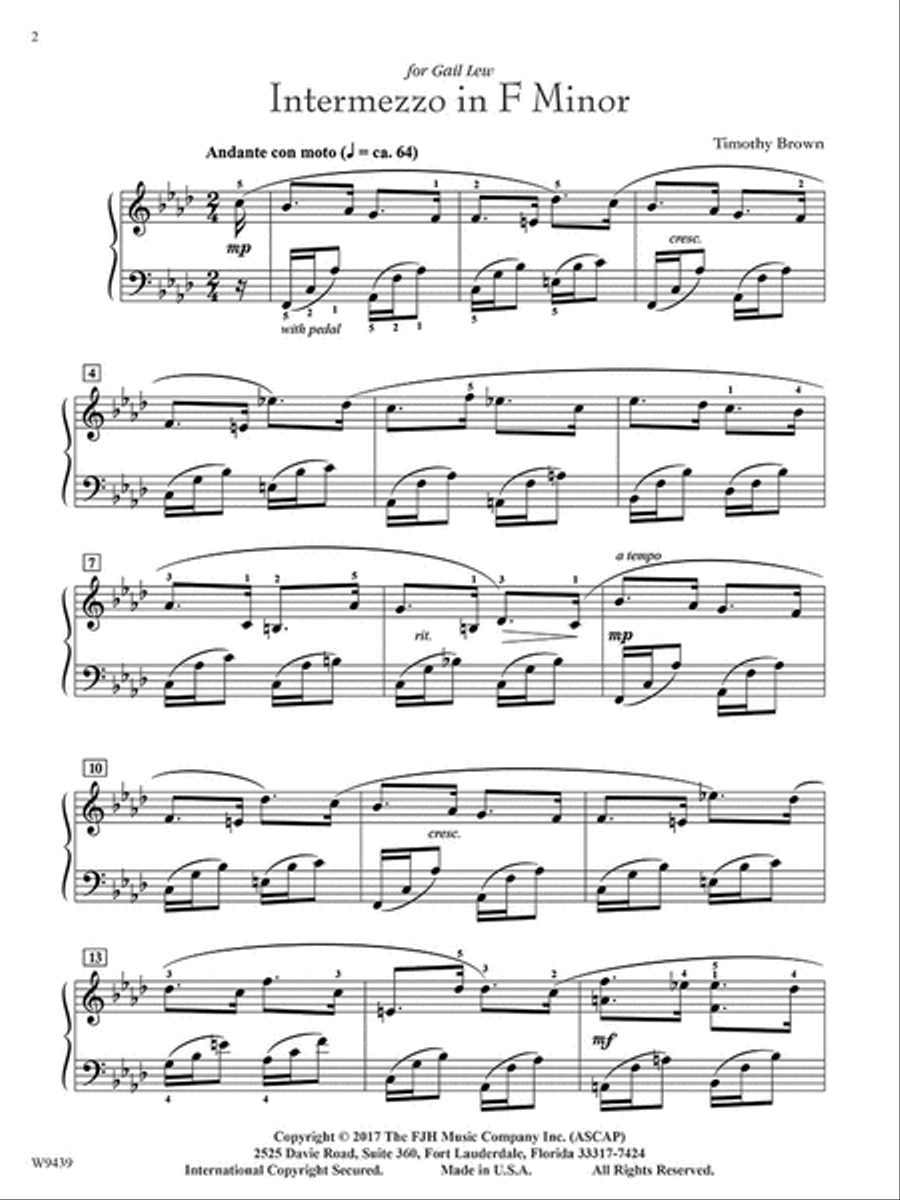 Intermezzo in F Minor Piano Solo scores gallery preview page 3