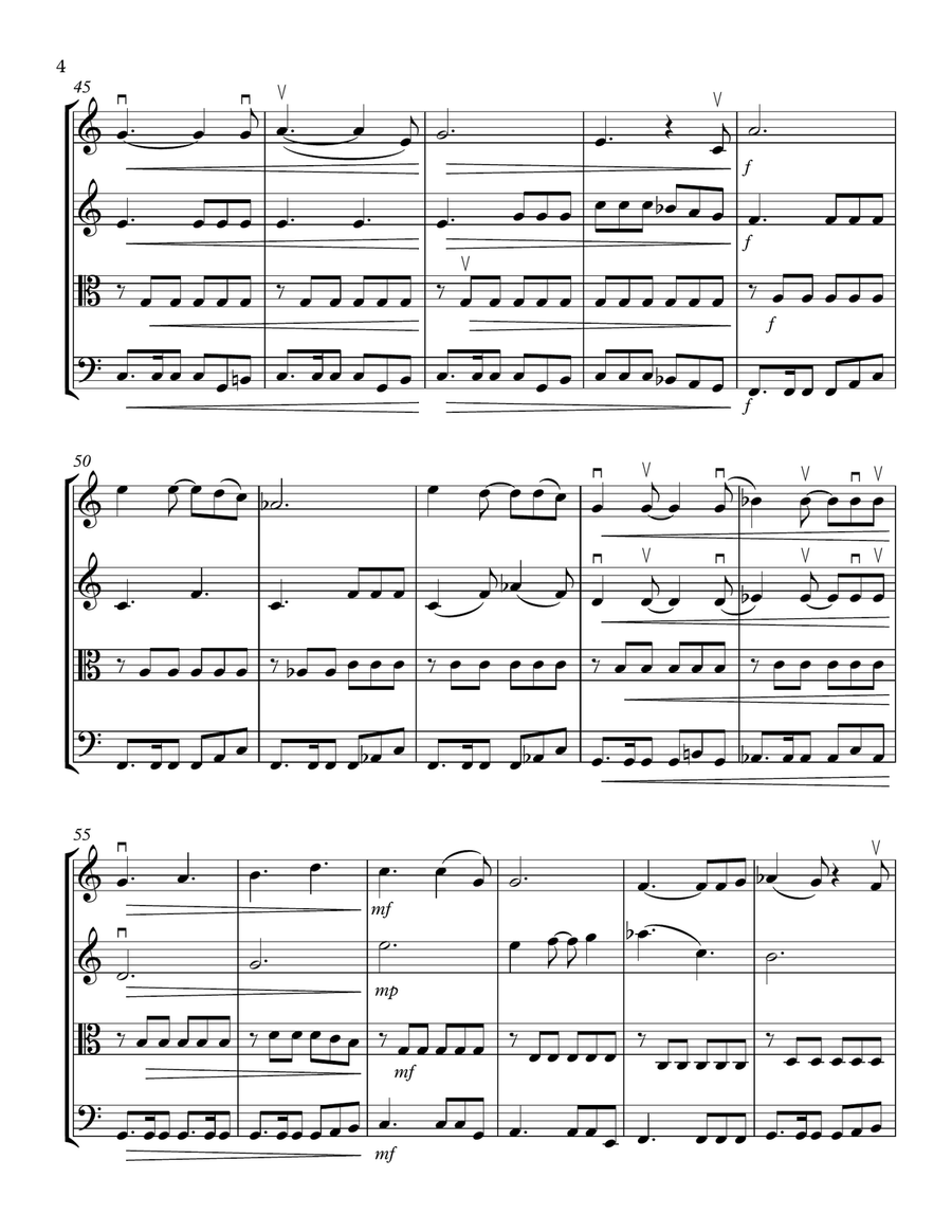 Sleepwalk (instrumental Version) String Quartet scores gallery preview page 4