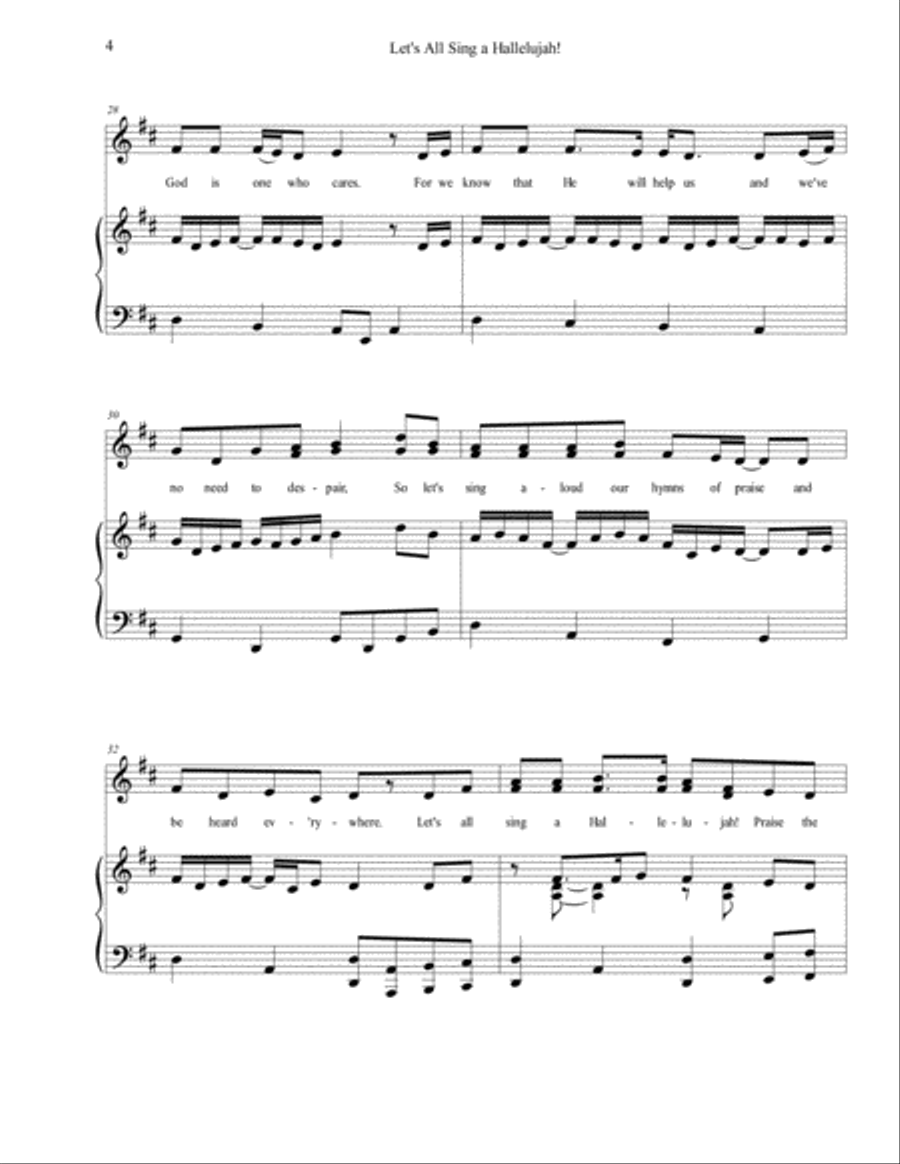Let's All Sing a Hallelujah! SA scores gallery preview page 4