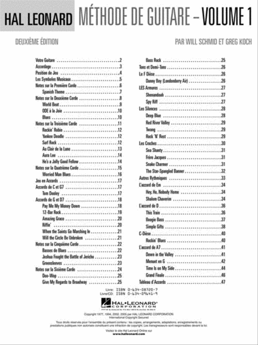 French Edition: Hal Leonard Guitar Method Book 1 – 2nd Edition Guitar scores gallery preview page 4