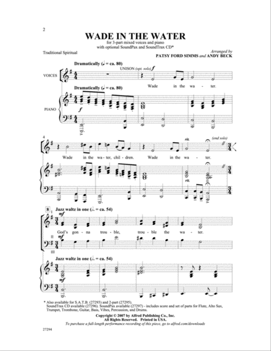 Wade in the Water 3-Part scores gallery preview page 2