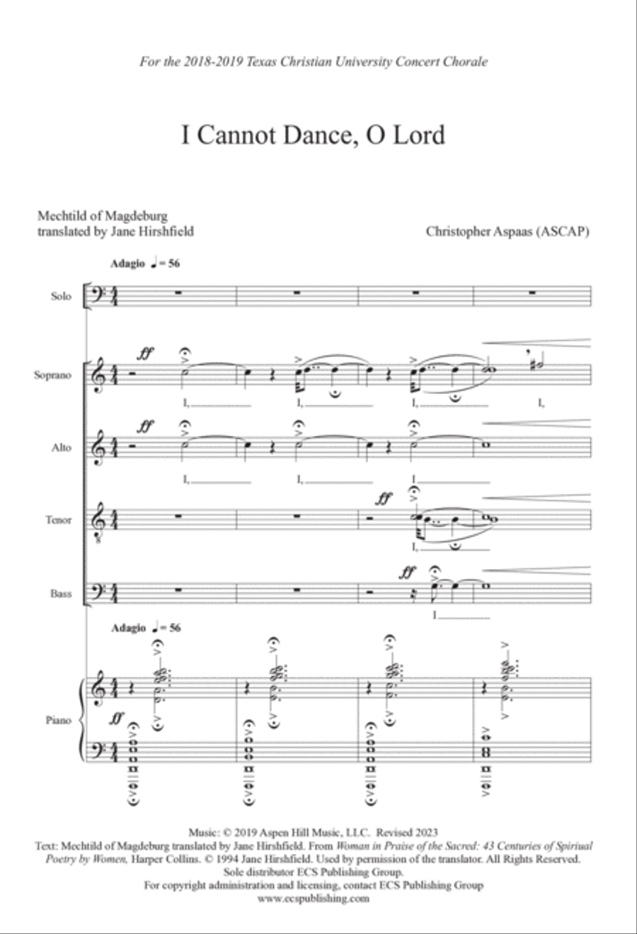 I Cannot Dance, O Lord Divisi scores gallery preview page 2