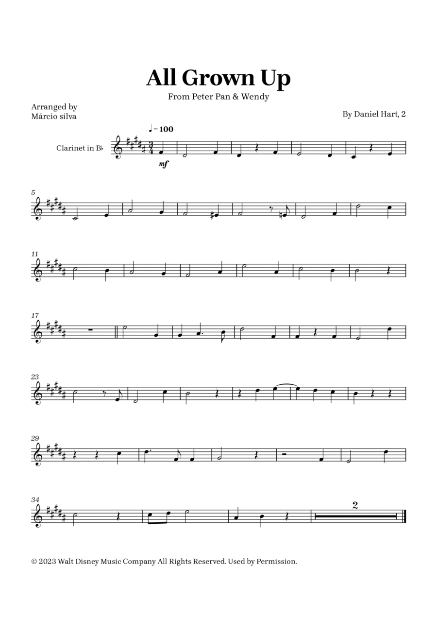 All Grown Up B-Flat Clarinet scores gallery preview page 1