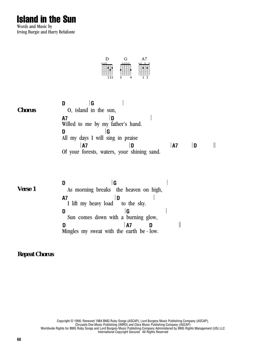 Island In The Sun Acoustic Guitar scores gallery preview page 1