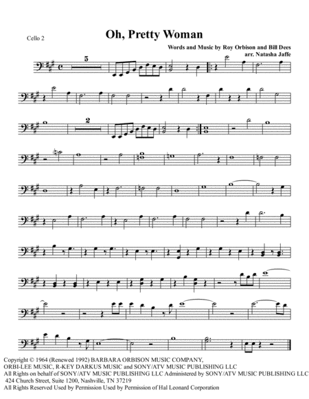 Oh, Pretty Woman by Roy Orbison String Quartet - Digital Sheet Music