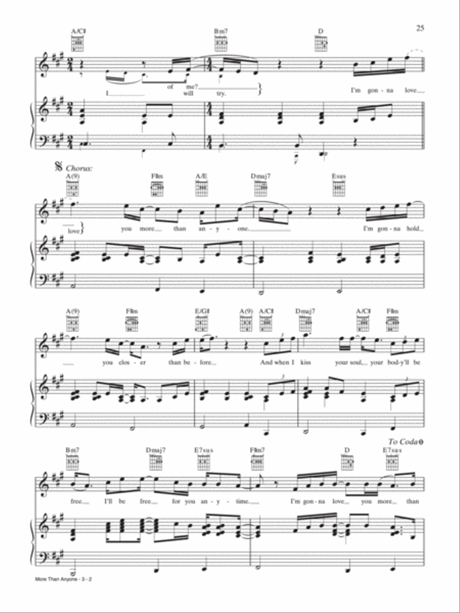 More Than Anyone Piano, Vocal, Guitar scores gallery preview page 2
