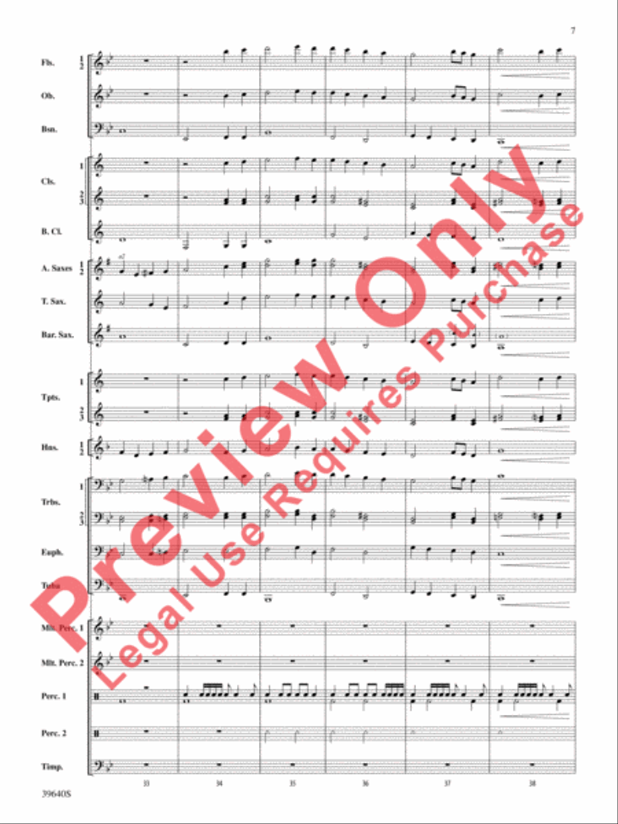 Ancient Carol Variants Concert Band scores gallery preview page 8