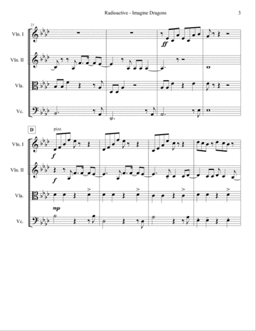 Radioactive String Quartet scores gallery preview page 3