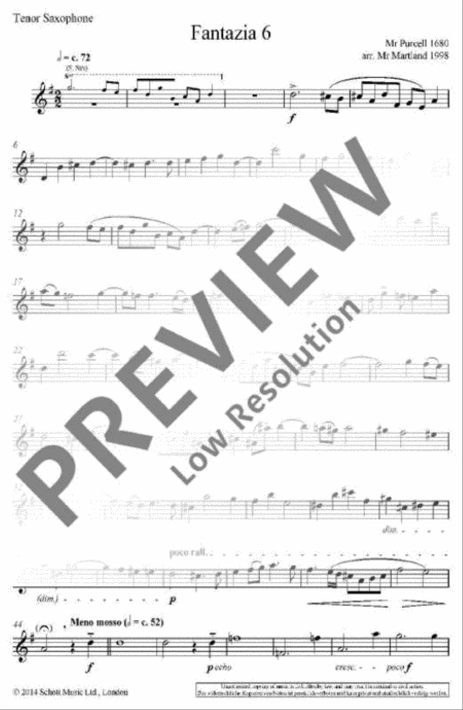 Fantazia 6 Fantazia 6 Saxophone Quartet scores gallery preview page 12