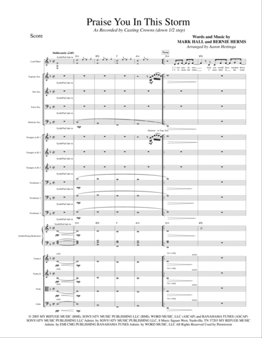 Praise You In This Storm Large Ensemble scores gallery preview page 3