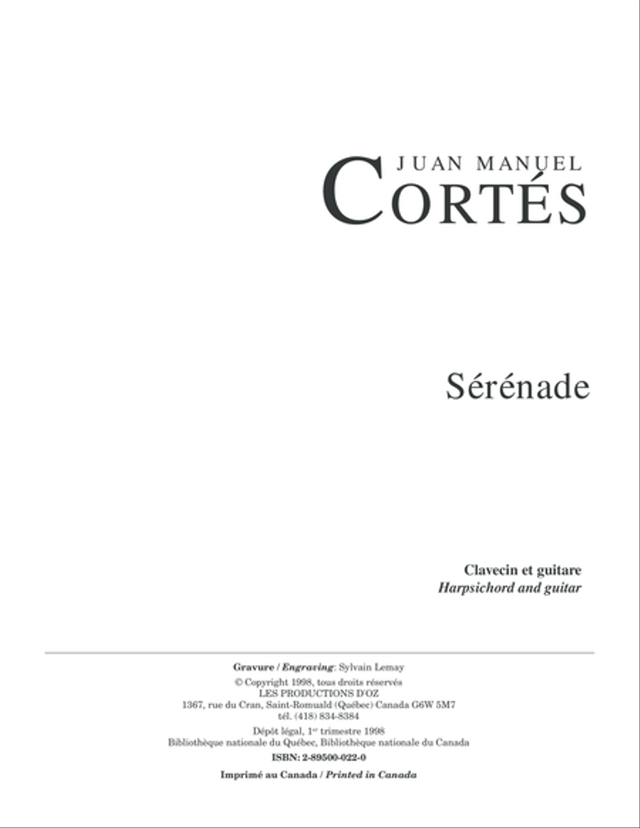Sérénade Sérénade Classical Guitar scores gallery preview page 1