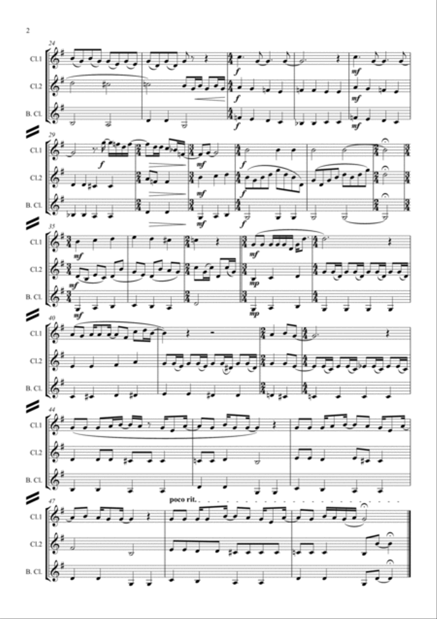 Blackbird Clarinet Trio scores gallery preview page 3