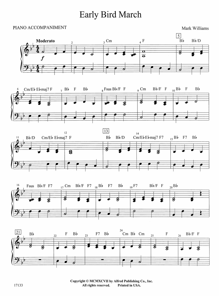 Early Bird March: Piano Accompaniment