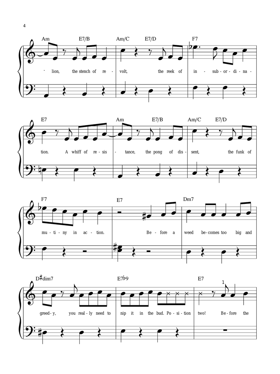 The Smell Of Rebellion The Smell Of Rebellion Easy Piano scores gallery preview page 4