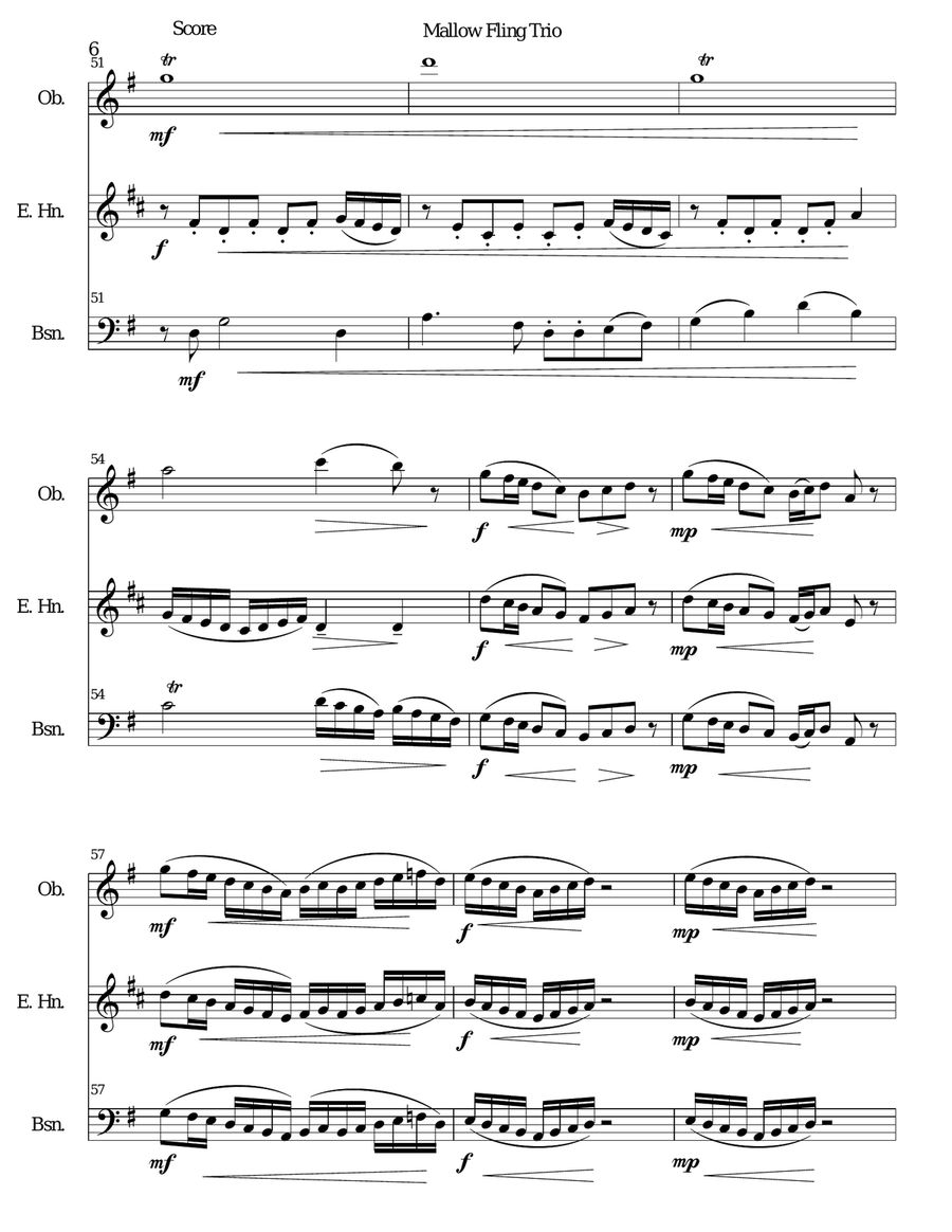 The Mallow Fling for double-reed trio (oboe, cor anglais, bassoon) The Mallow Fling for double-reed trio (oboe, cor anglais, bassoon) Woodwind Trio scores gallery preview page 6
