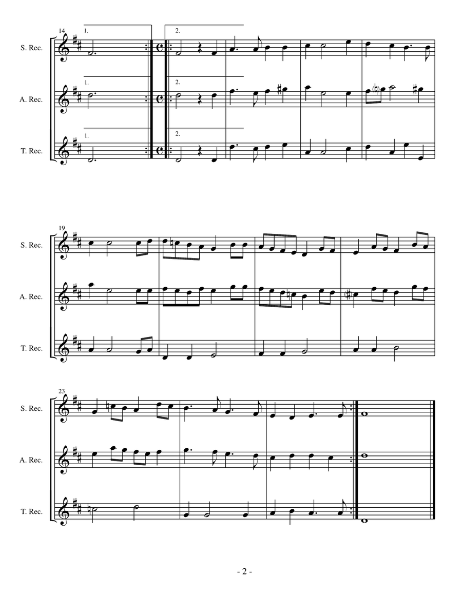 Seven Three Part Songs from the Renaissance for recorder trio 3-Part scores gallery preview page 3