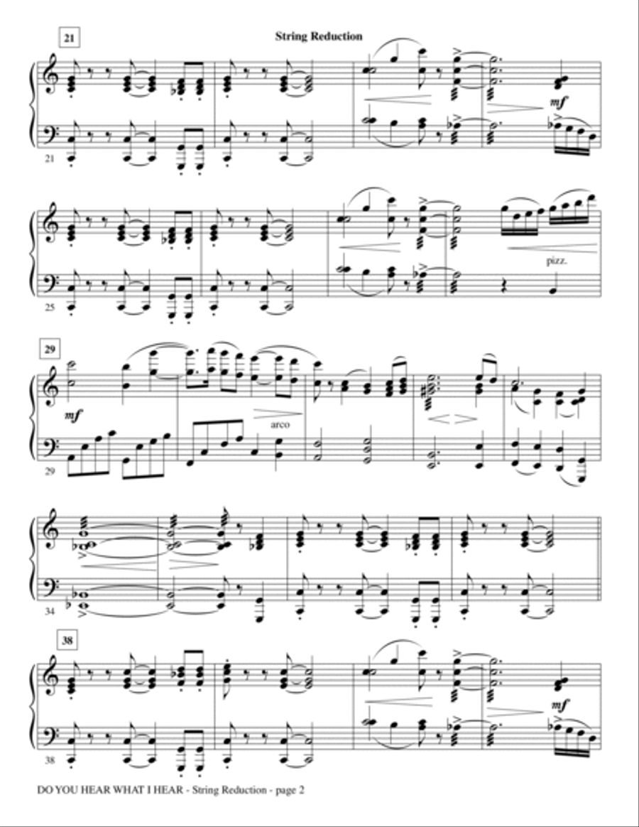 Do You Hear What I Hear - Keyboard String Reduction Choir scores gallery preview page 2