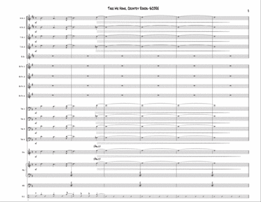 Take Me Home, Country Roads Jazz Ensemble scores gallery preview page 3