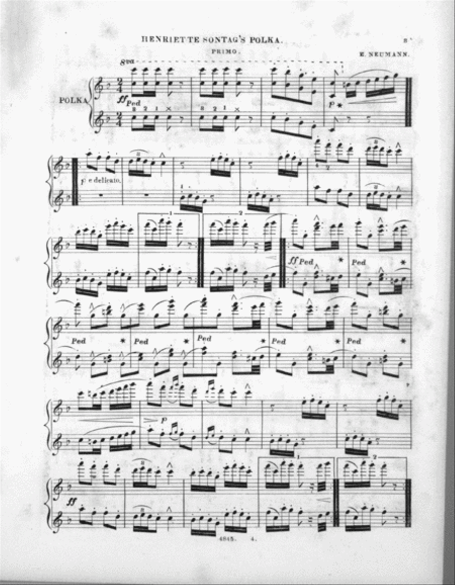 Sontag Polka Piano Duet scores gallery preview page 3