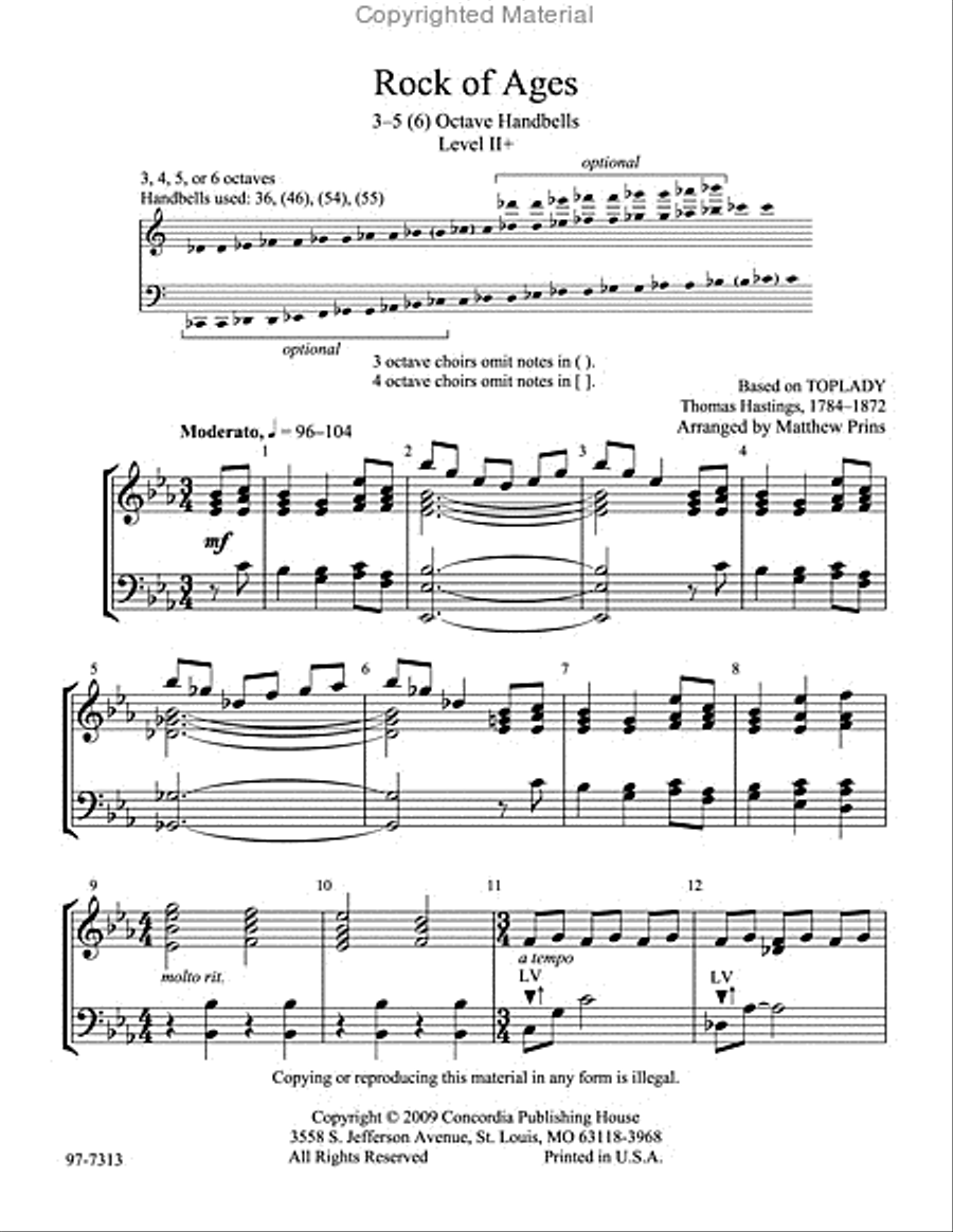 Rock of Ages Rock of Ages Handbell Choir scores gallery preview page 2