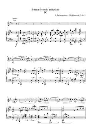 Book cover for Rachmaninov Cello Sonata arranged for violin and piano, 4th movement