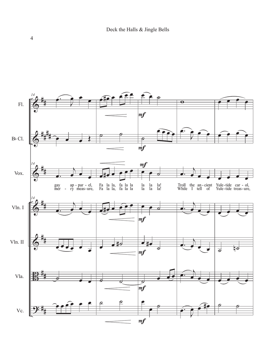 Deck the Halls & Jingle Bells Small Ensemble scores gallery preview page 4