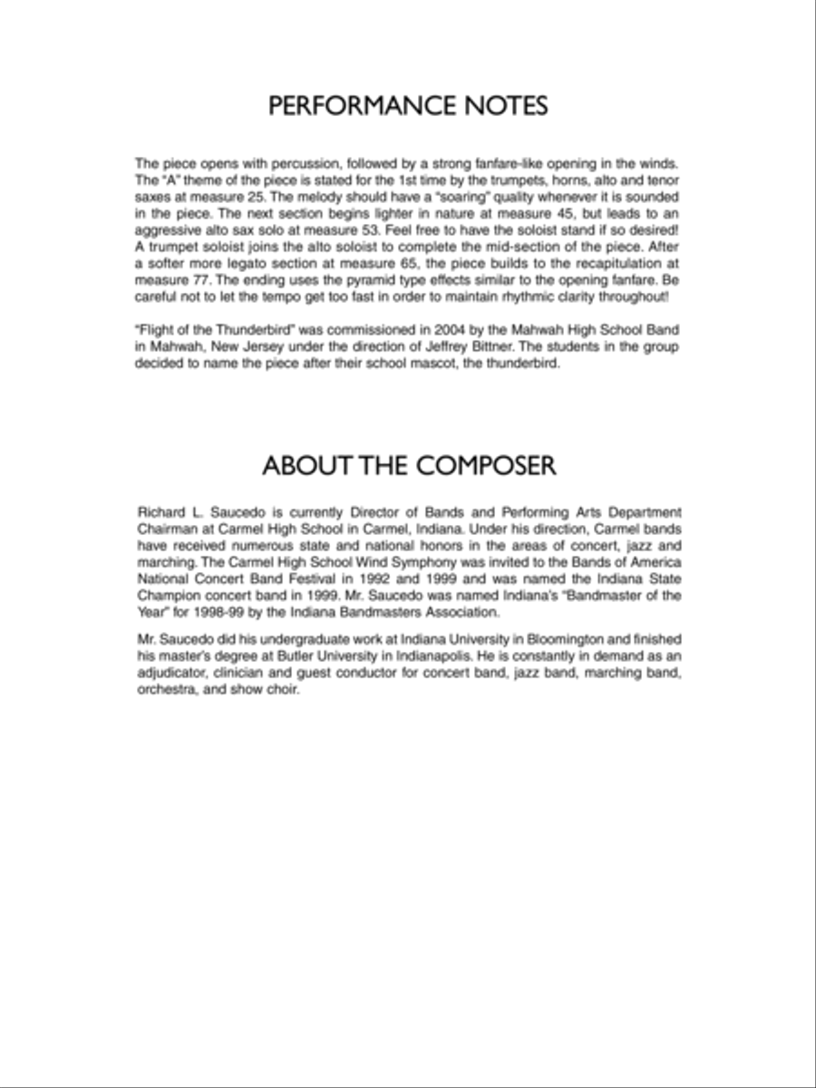 Flight Of The Thunderbird - Full Score Concert Band scores gallery preview page 2