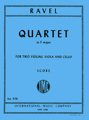 Miniature Score To Quartet In F Major