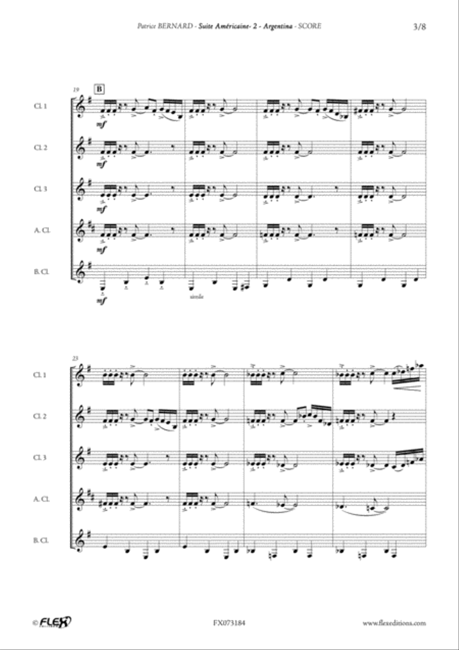 Suite Americaine - 2 B-Flat Clarinet scores gallery preview page 4
