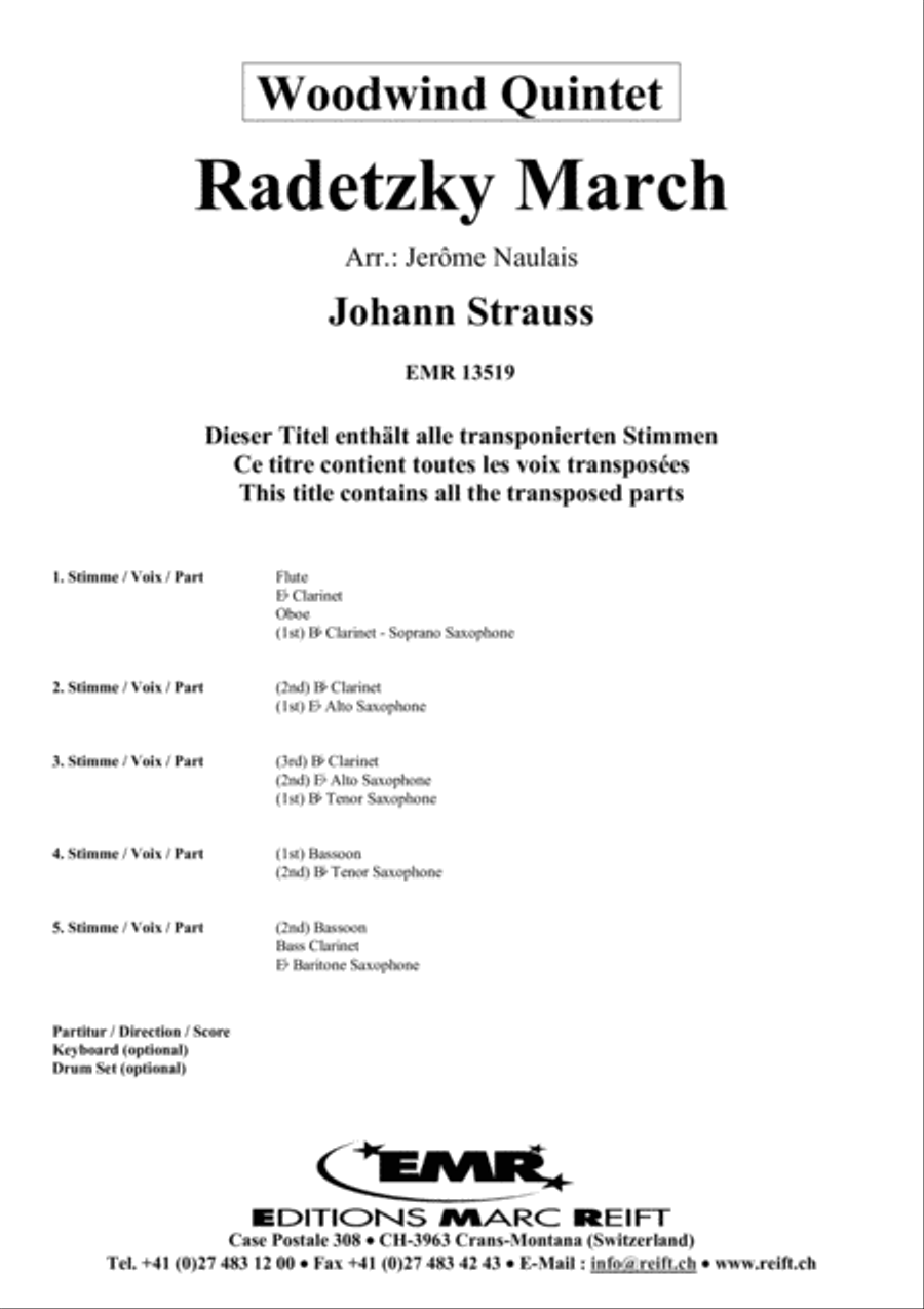 Radetzky March Woodwind Quintet scores gallery preview page 2
