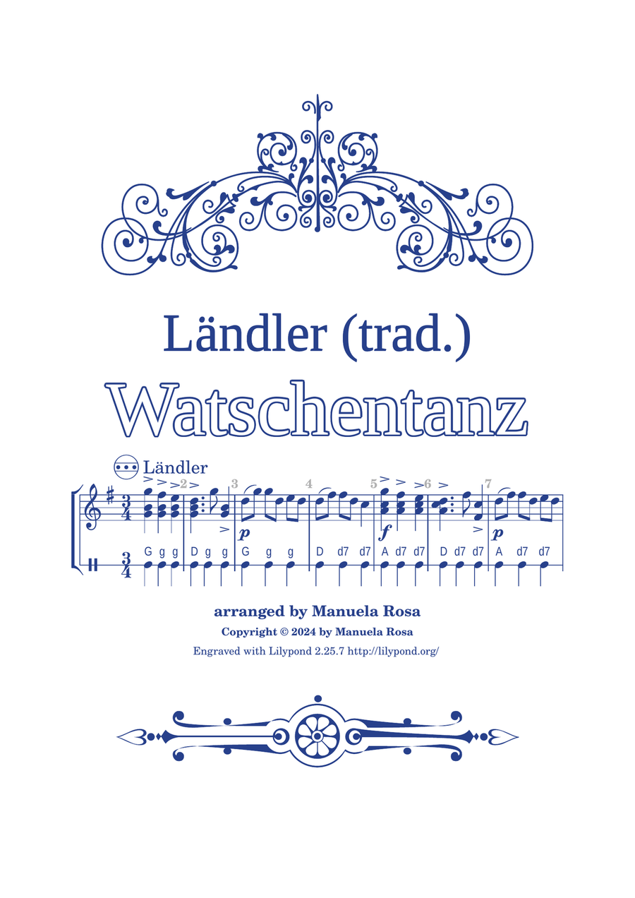 Watschentanz (Ländler, trad.) Piano Solo scores gallery preview page 1