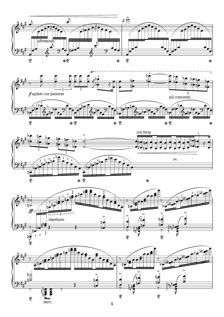 Un Sospiro, For Piano In D Flat Major (grande Études De Concert No. 3) Piano Solo scores gallery preview page 4