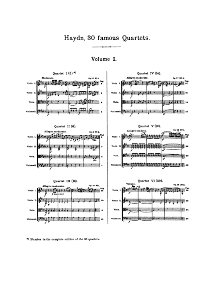 Thirty Celebrated String Quartets, Volume I - Op. 9, No. 2; Op. 17, No. 5; Op. 50, No. 6; Op. 54, Nos. 1, 2, 3; Op. 64, Nos. 2, 3, 4; Op. 74, Nos. 1, 2, 3; Op. 77, Nos. 1, 2: Viola