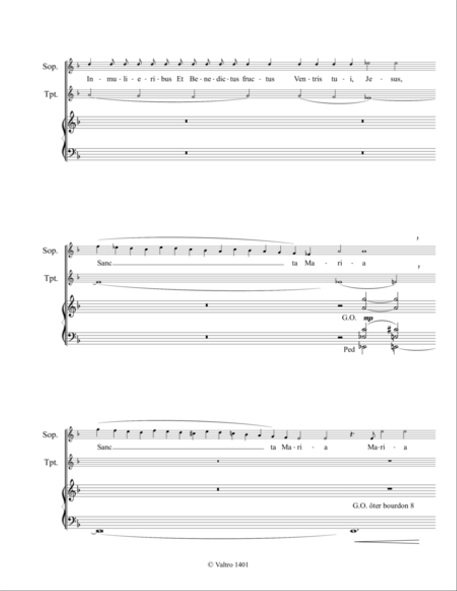Ave Maria (high voice, trebble instrument ut, organ) Small Ensemble scores gallery preview page 4