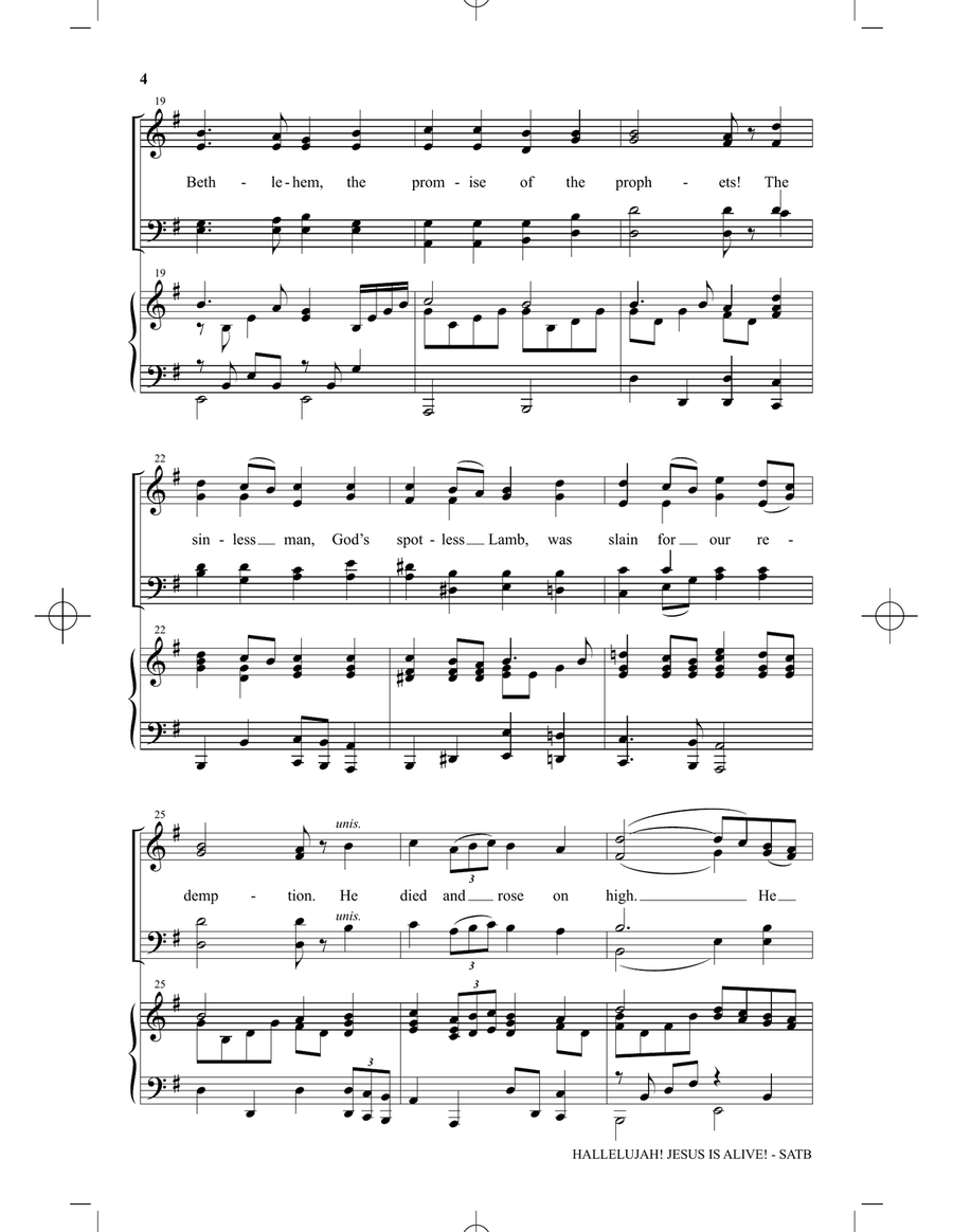 Hallelujah! Jesus Is Alive! 4-Part scores gallery preview page 3