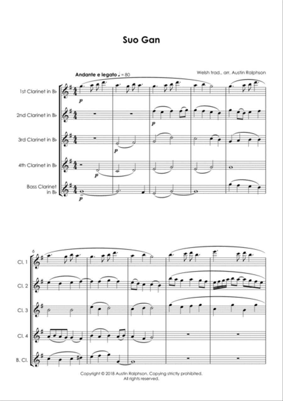 Suo Gan - clarinet quintet Clarinet Quintet scores gallery preview page 5