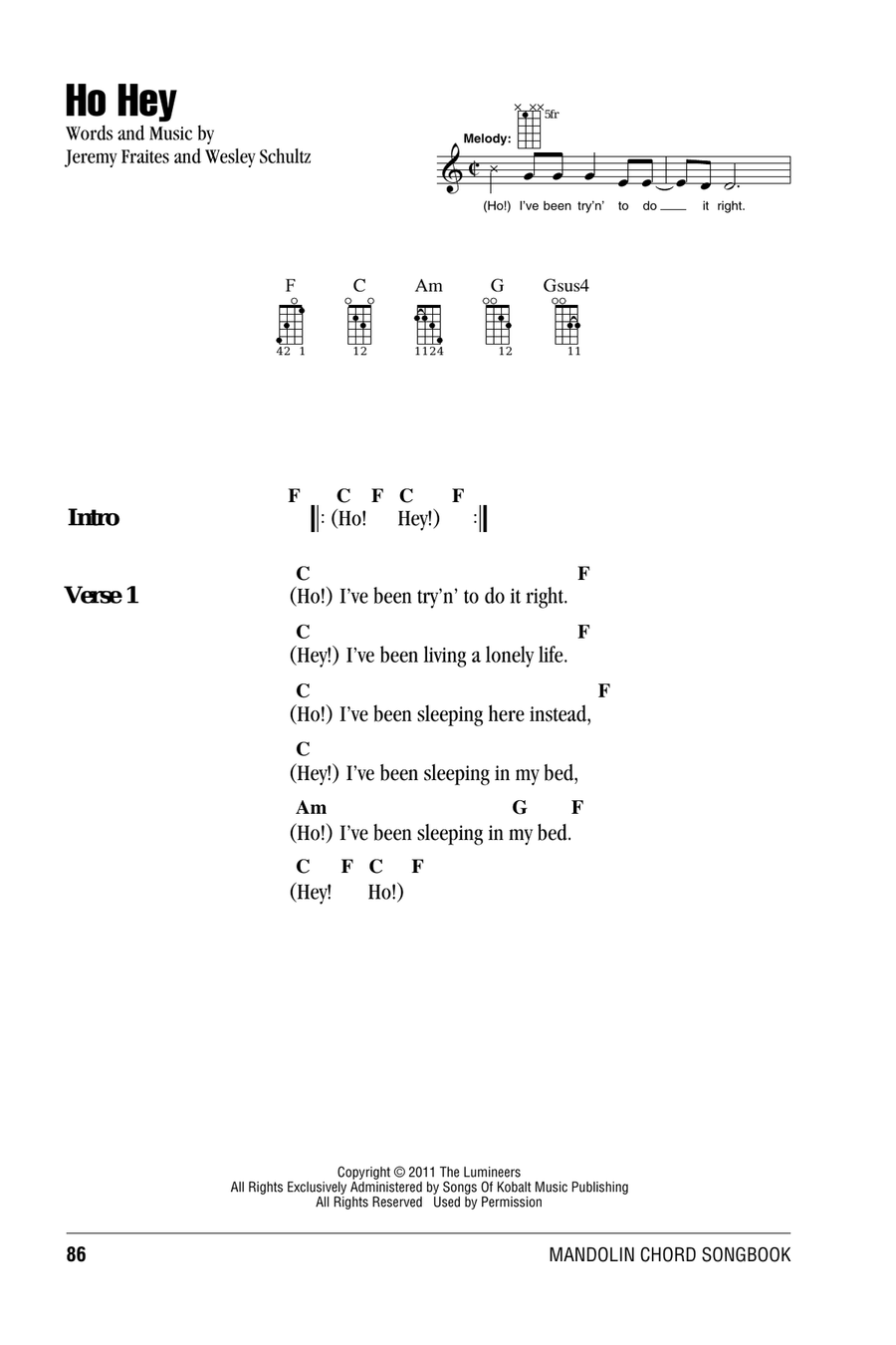 Ho Hey Ho Hey Mandolin scores gallery preview page 1