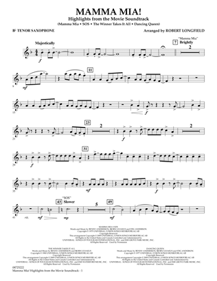 Mamma Mia! - Highlights from the Movie Soundtrack - Bb Tenor Saxophone